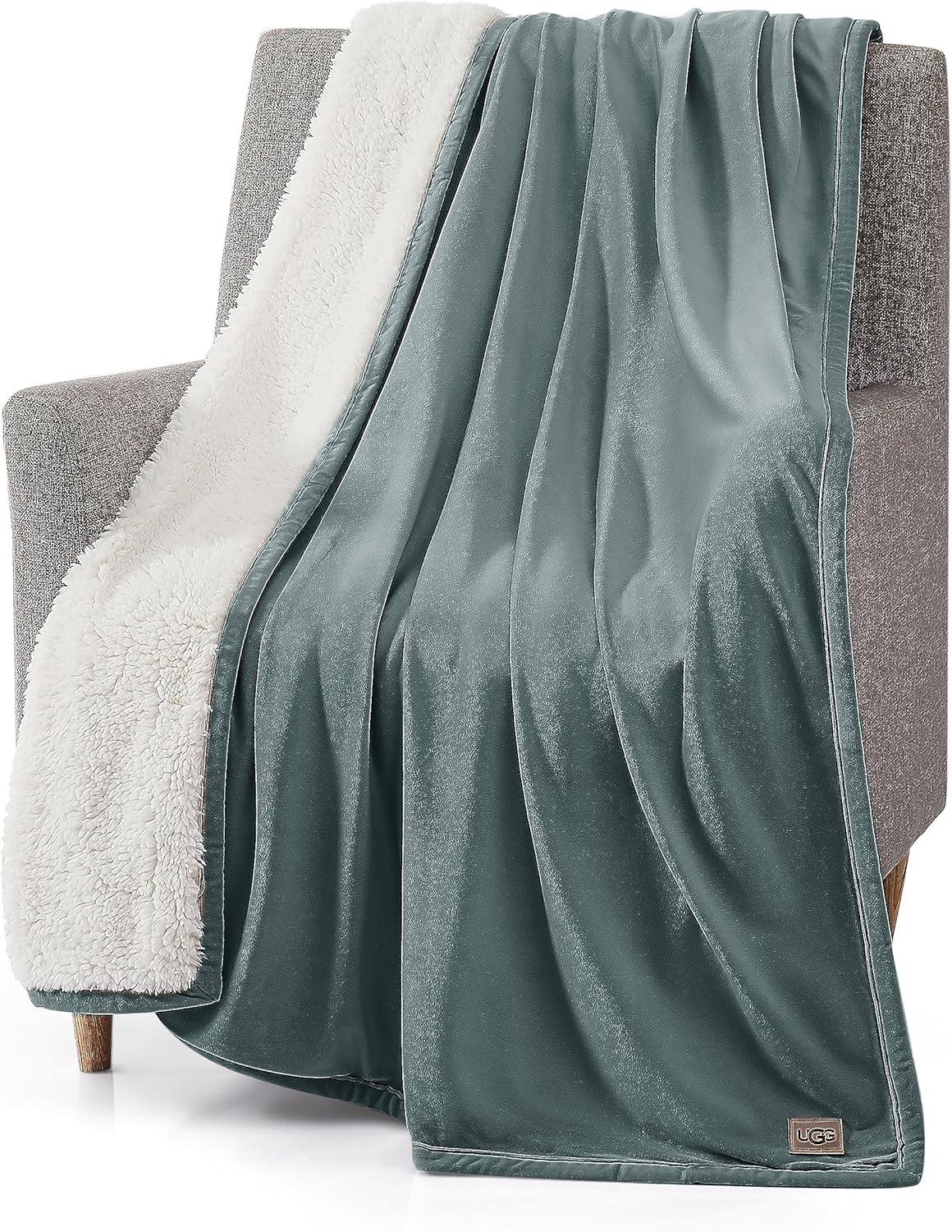 UGG 23856 Bliss Sherpa Fully Reversible Throw Blanket for Couch or Bed