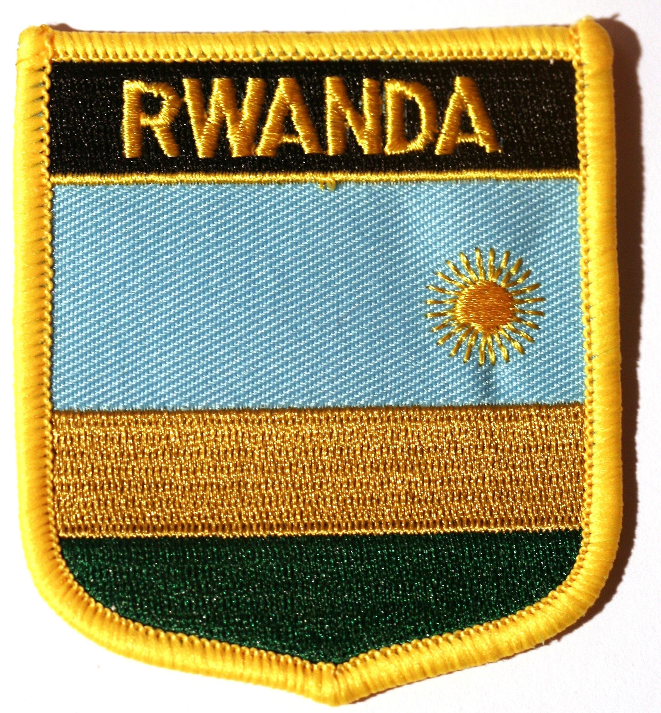 Rwanda Embroidered Shield Flag Patch
