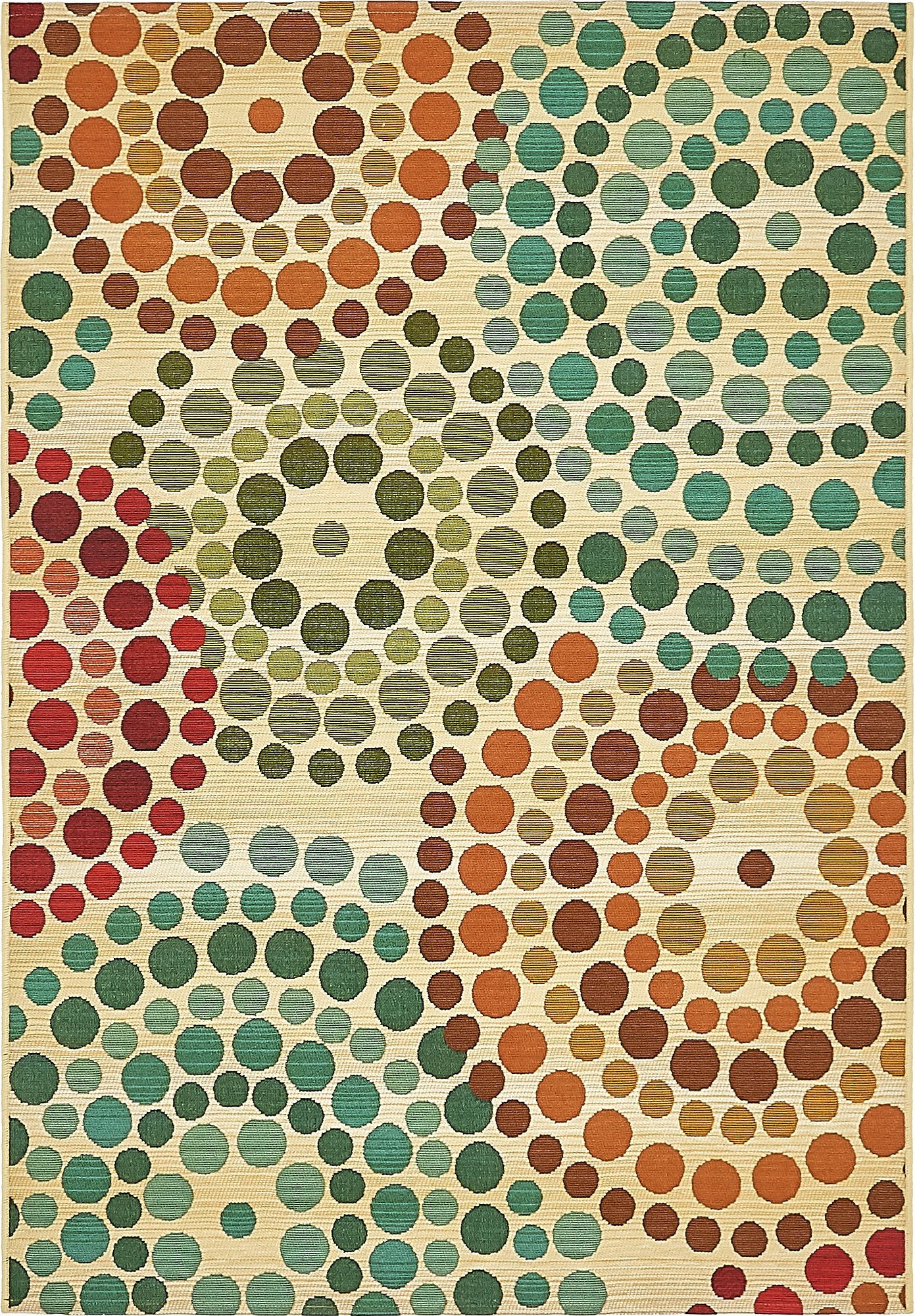 Unique Loom Outdoor Modern Collection Area Rug - Spark (4' 1" x 6' 1" Rectangle, Beige/ Burgundy)