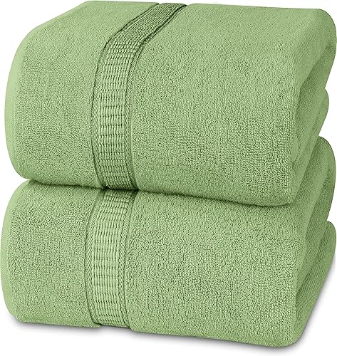 Utopia Towels - Lujosa toalla de baño jumbo, 2 unidades, toalla extragrande 100% algodón hilado en anillo de 21.16 ozm, altamente absorbente, secado
