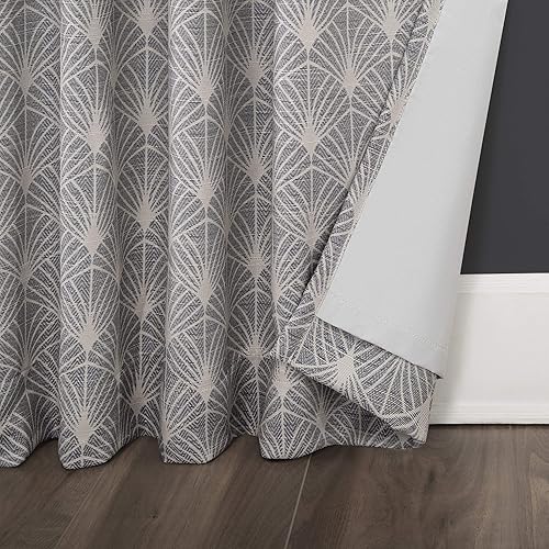 Vista 17 de Scott Living Montauk Art Deco Total Blackout - Cortina con pestaña trasera, 50 x 96 pulgadas, lino