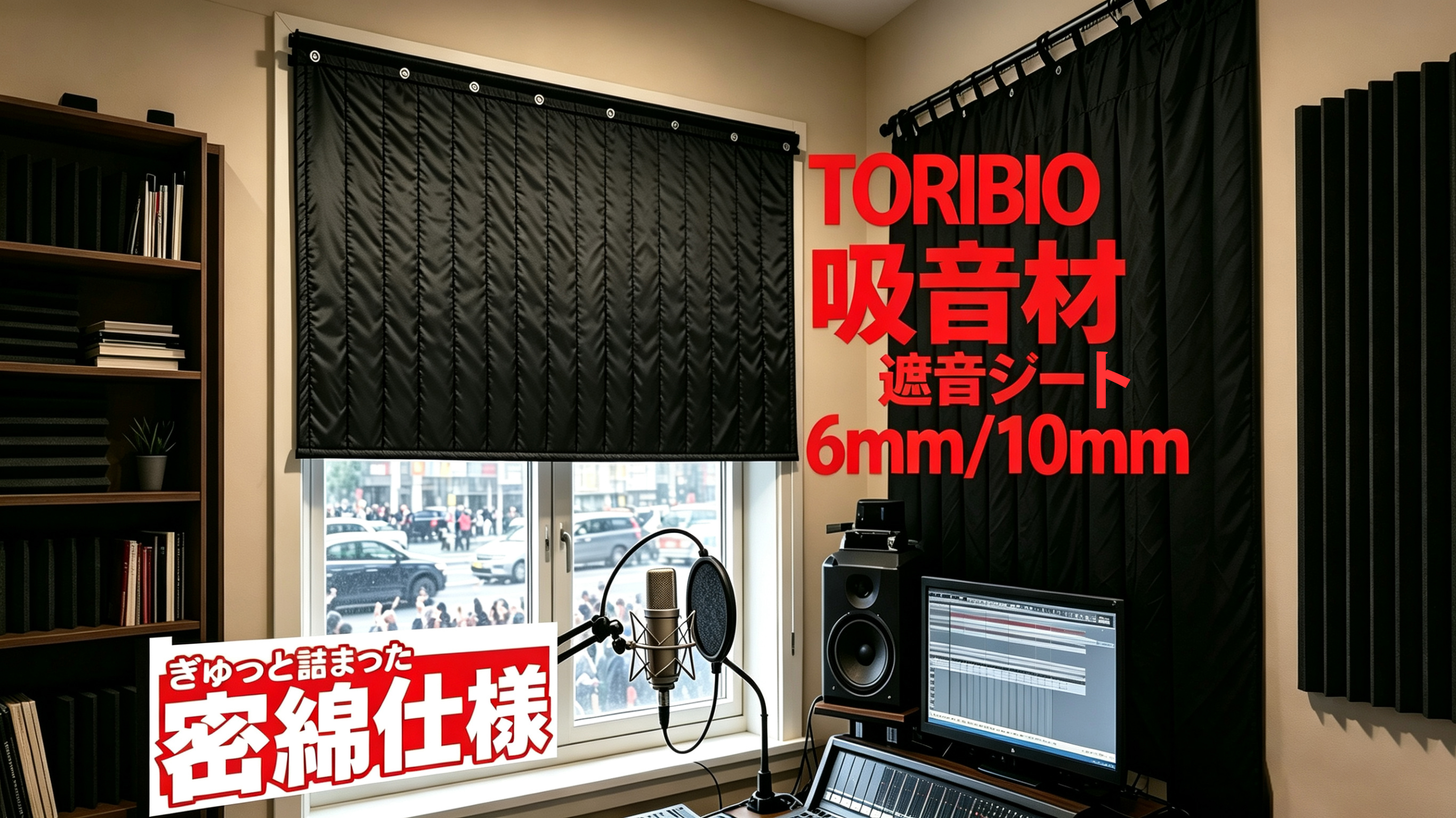 Amazon | TORIBIO 吸音材 遮音シート 防音ドアカーテン 窓 防音 吸音