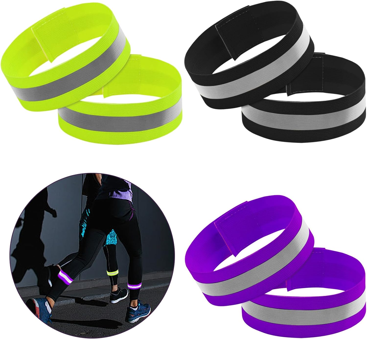 6 Clip Per Pantaloni Da Bicicletta Riflettenti - Ferma Pantaloni Sicuri Per Ciclismo Notturno E Escursionismo - Foto 5