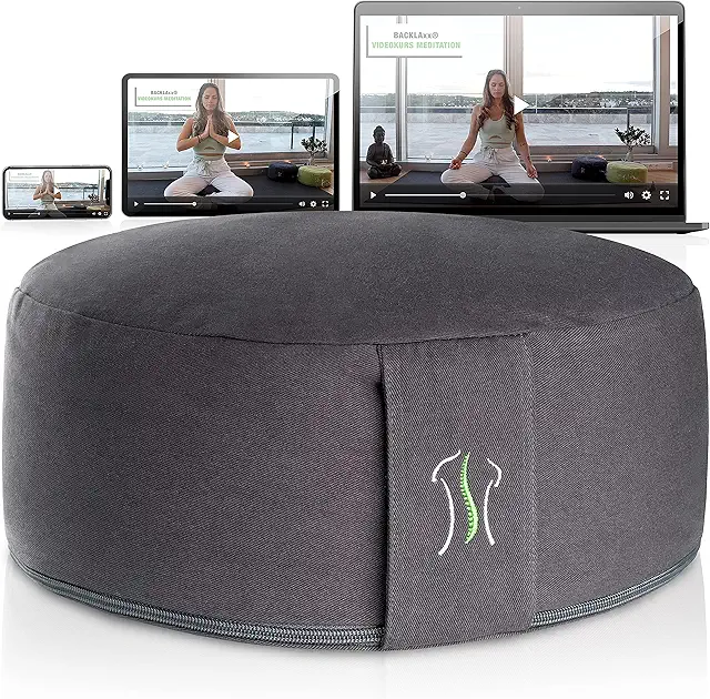 XL Yoga Pillow with Buckwheat Filling - Ergonomic Meditation Cushion