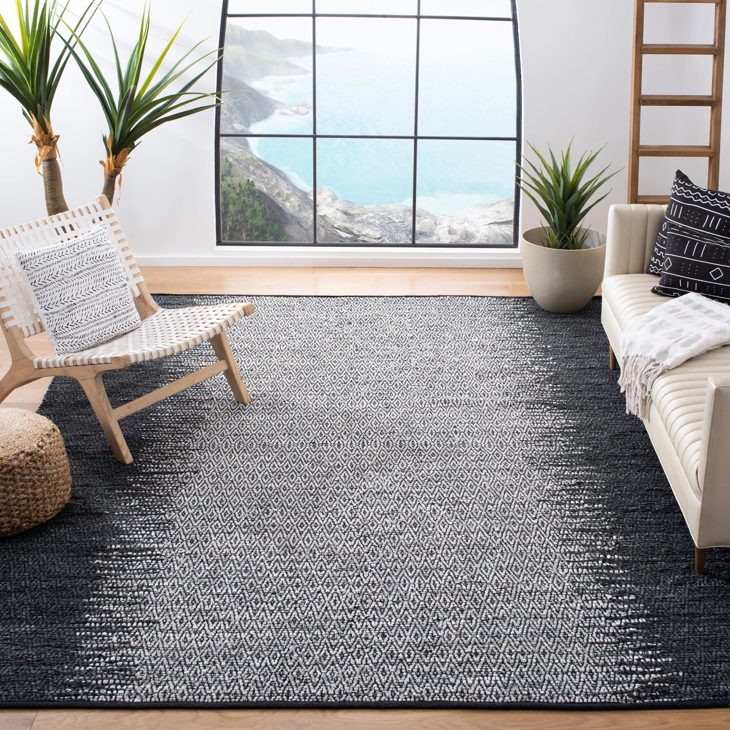 SAFAVIEH Restoration Vintage Collection Area Rug - 6' Square, Beige & Sand, Handmade Distressed Wool & Viscose, Ideal for High Traffic Areas in Living Room, Bedroom (RVT703B