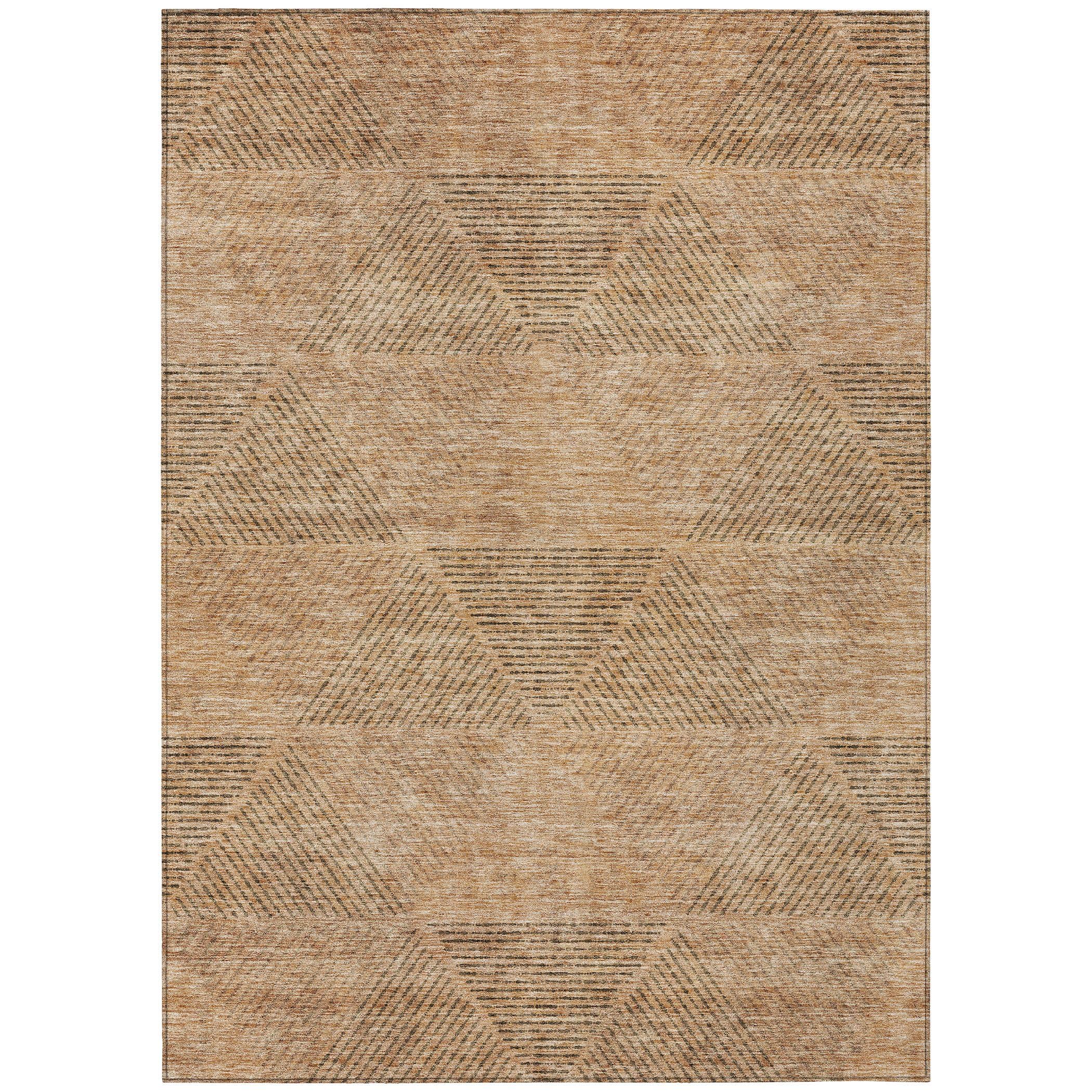 Addison Rugs Chantille ACN777 Orange 9' x 12' Indoor/Outdoor, Machine Washable, Easy Clean, Non Shedding, Bedroom, Living Room, Dining Room, Kitchen,