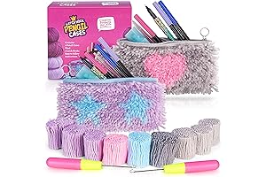 CRAFTILOO DIY Rug Pencil Cases Latch Hook Kits for Kids