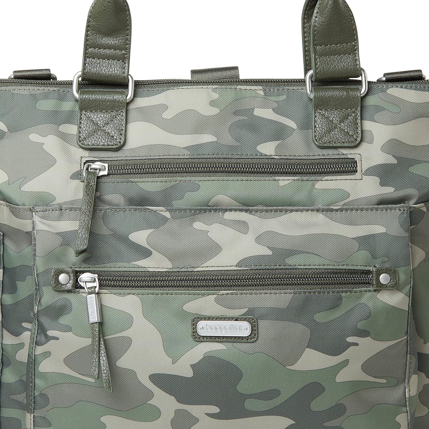 Baggallini womens 3-in-1 Convertible Backpack with RFID phone wristlet, Olive Camo, One Size US