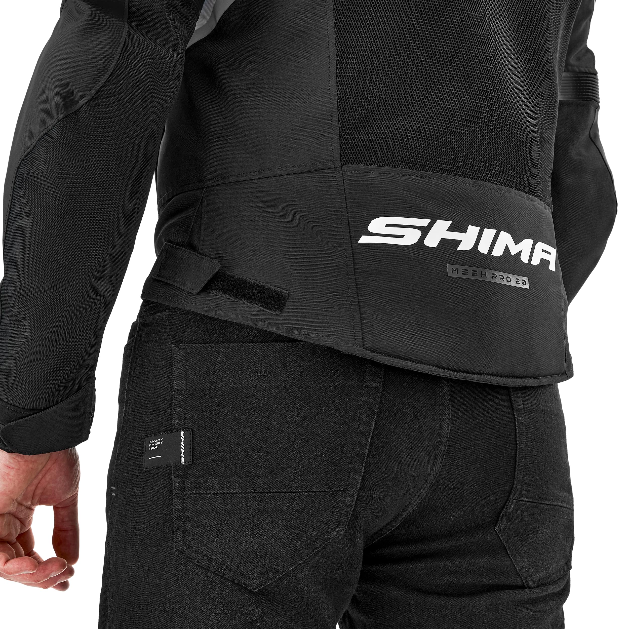 SHIMA MeshPro 2.0 Motorrad Jacke Herren mit Protektoren AirForce Rückenprotektor Motorradjacke Sommer Schulter Protektor Ellbogen Textiljacke Schutzjacken Protektorenjacke Stadt (Männer, Weiß, L)