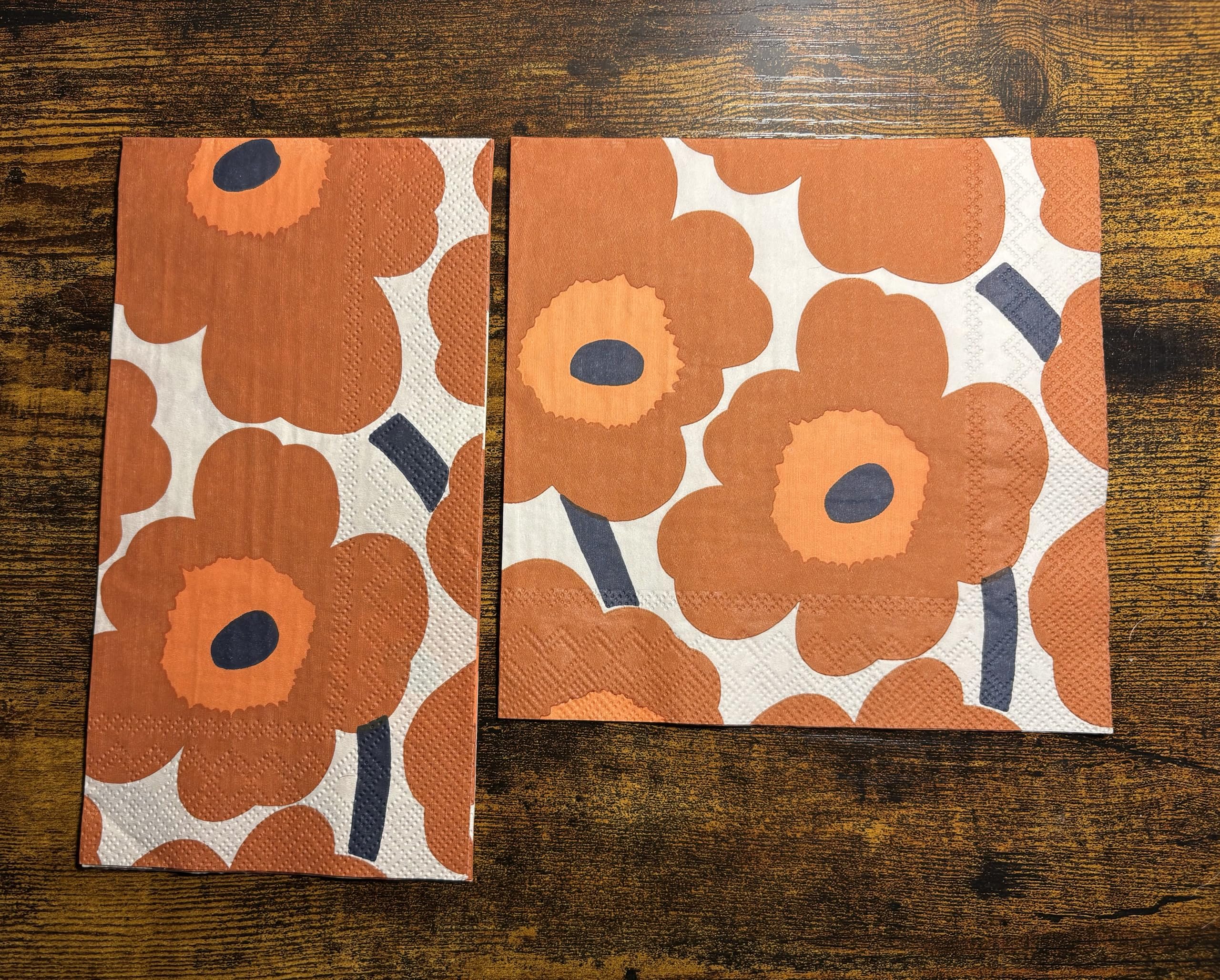 Boston International IHR Marimekko - Tovaglioli di carta a 3 strati, 15 x 15 cm, colore: Terracotta