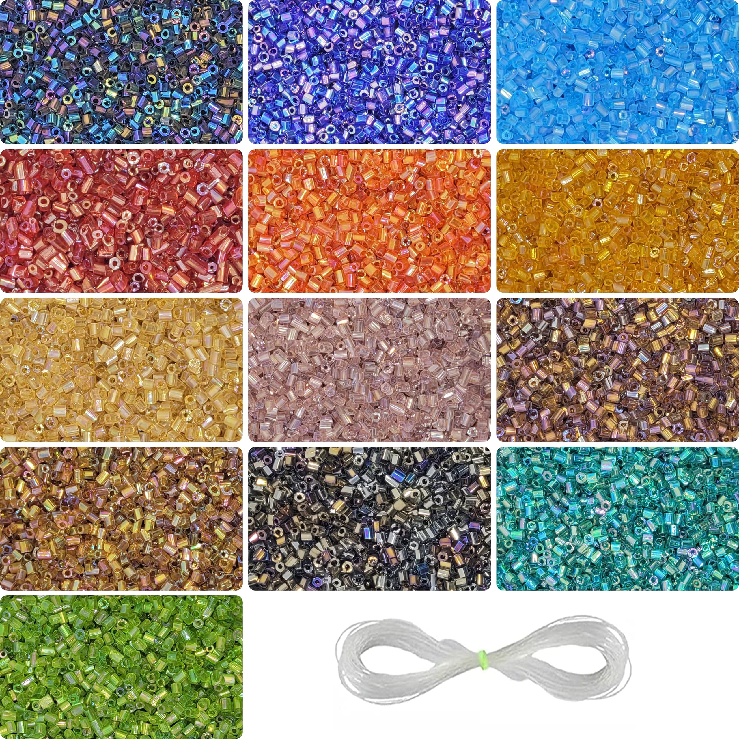 INDIKONB Cutdana Small Cut Cylinder Tube Beads | Beads for Jewellery Making and Embroidery Work (CUTDANA - Rainbow)-image-21