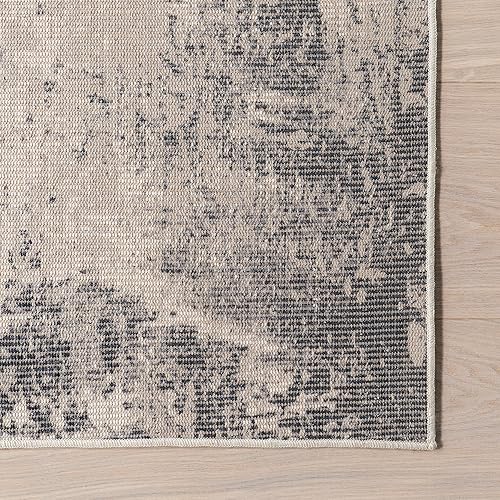 Miniatura 3 de nuLOOM Milana - Alfombra moderna de algodón lavable a máquina, 4 x 6 pies, color gris