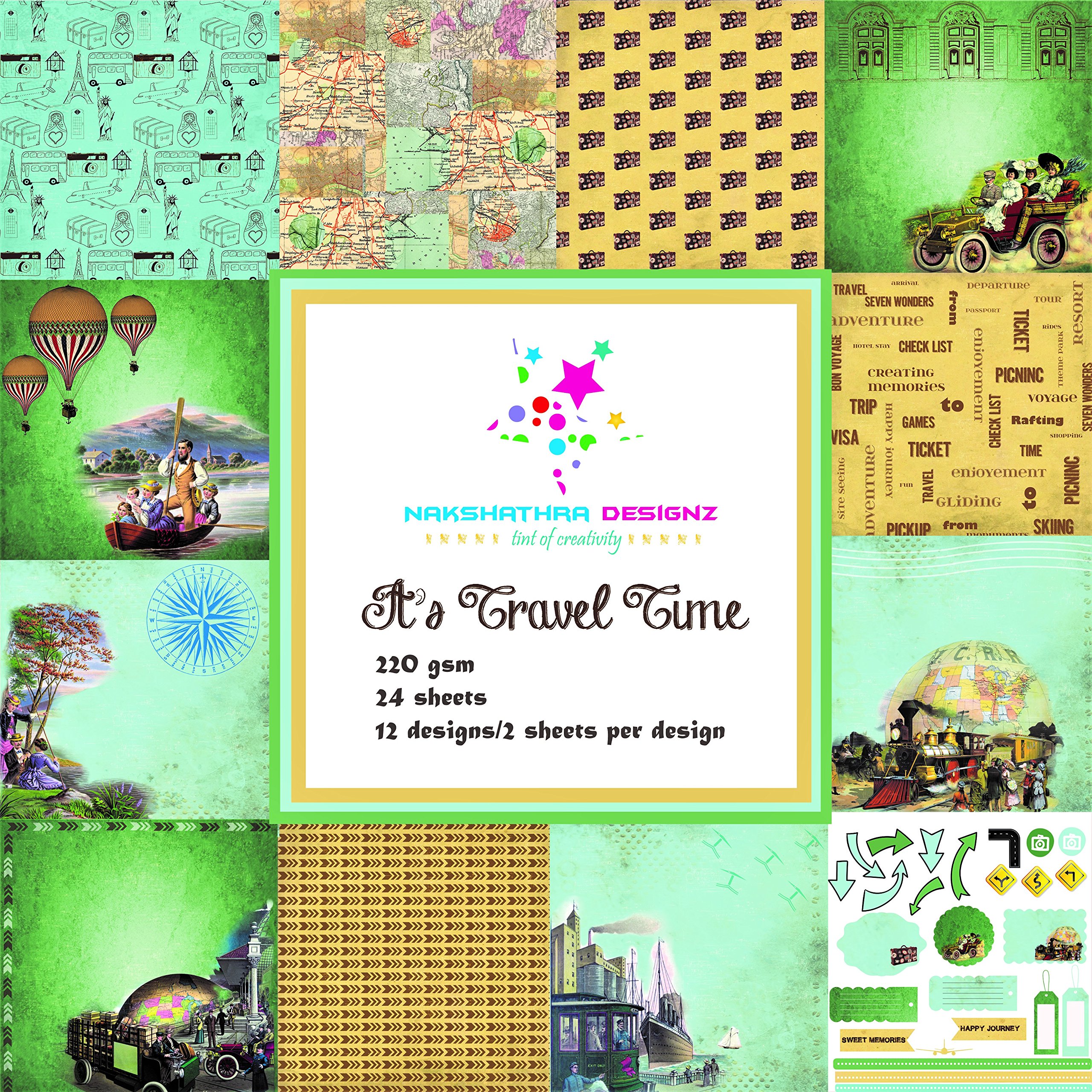 Nakshatra “Its travel time” Craft Paper Sheets 12X12