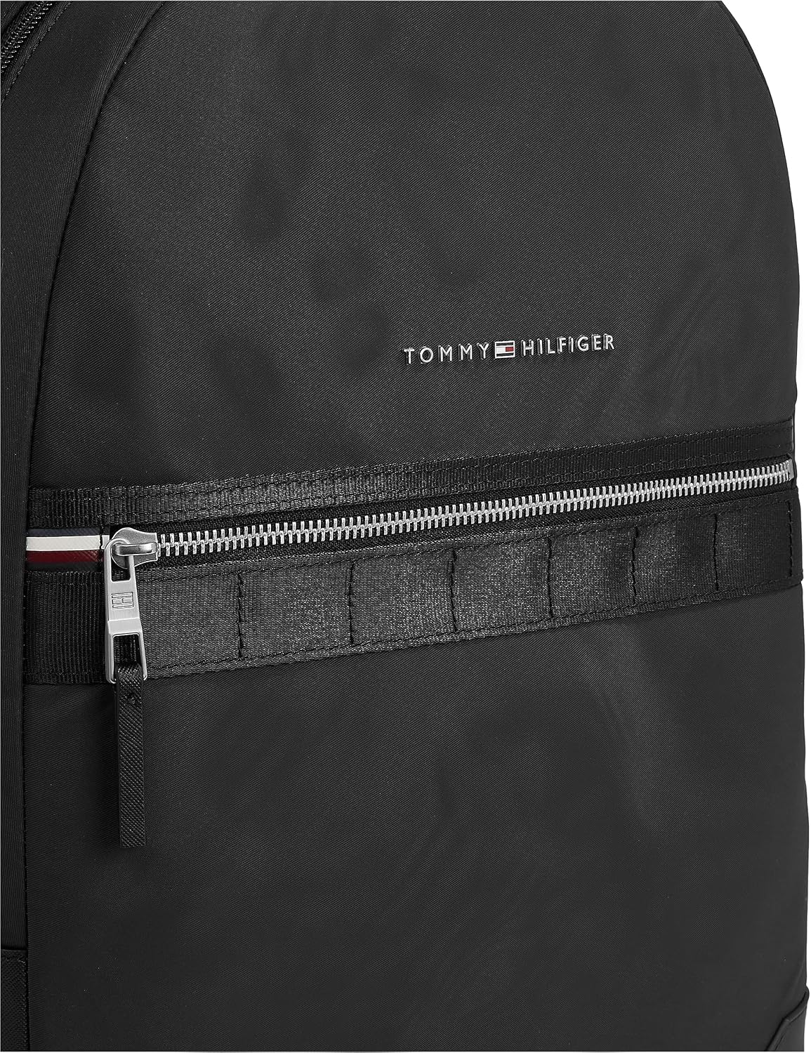 Tommy Hilfiger Men's Elevated Nylon Backpack, Black, One Size