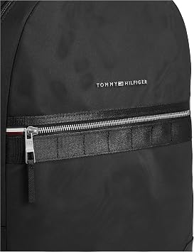 Tommy Hilfiger Men's Elevated Nylon Backpack, Black, One Size