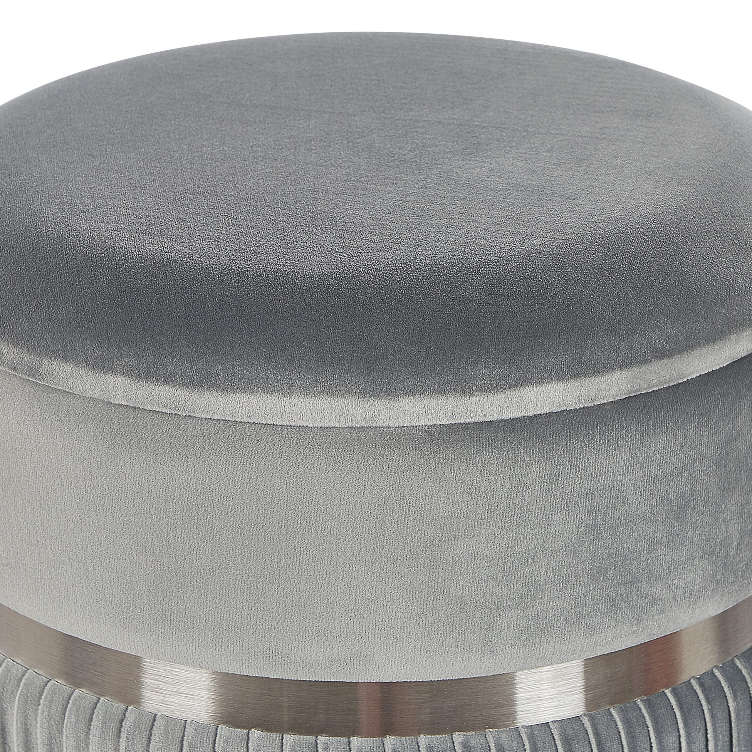 Beliani Set di 2 pouf grigio chiaro in velluto