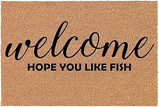 MIP Brand Doormat Natural Coco Coir Door Mat Welcome Hope You Like Fish Aquarium Pet (30