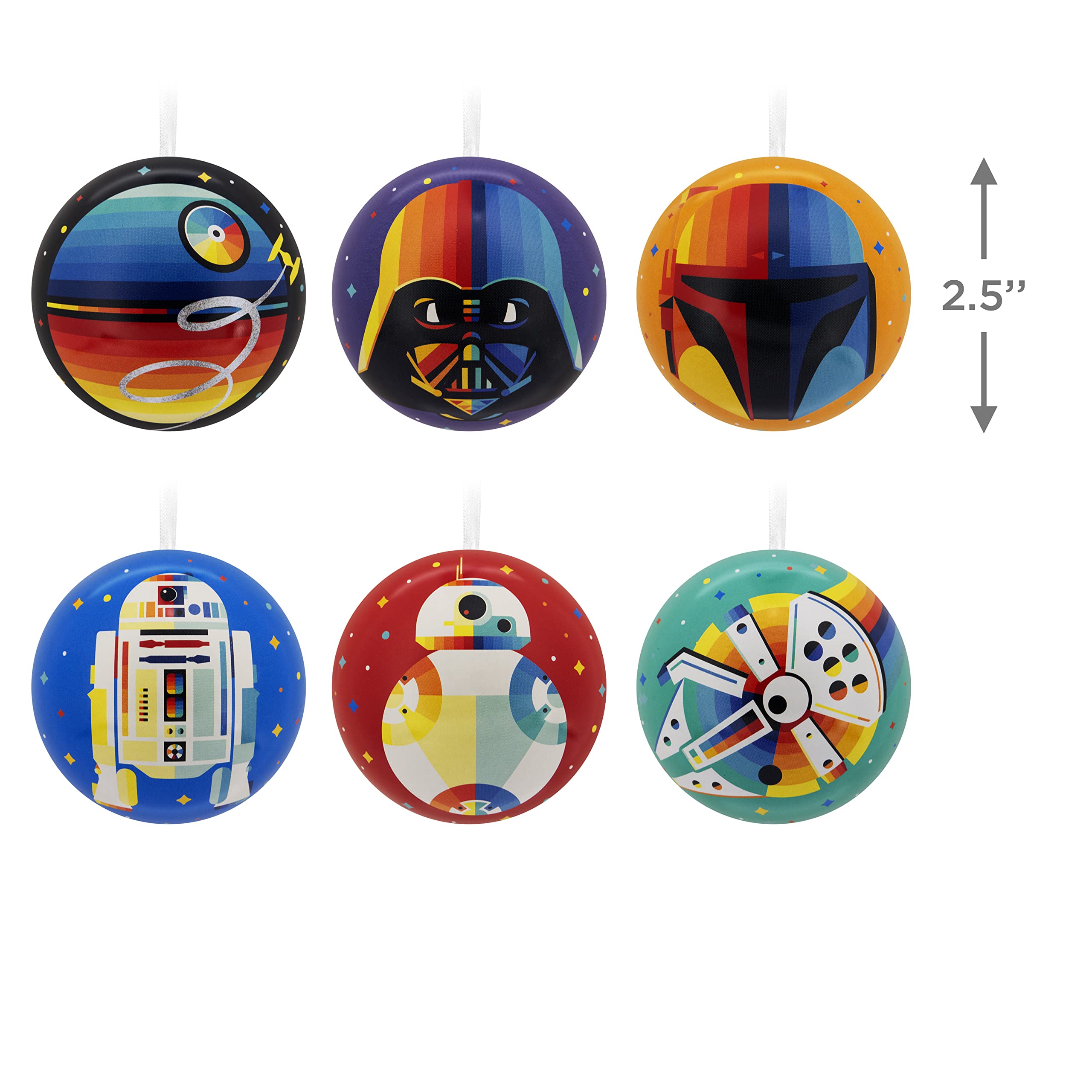 Amazon.com: Hallmark Star Wars Tin Ball Christmas Ornaments, Set