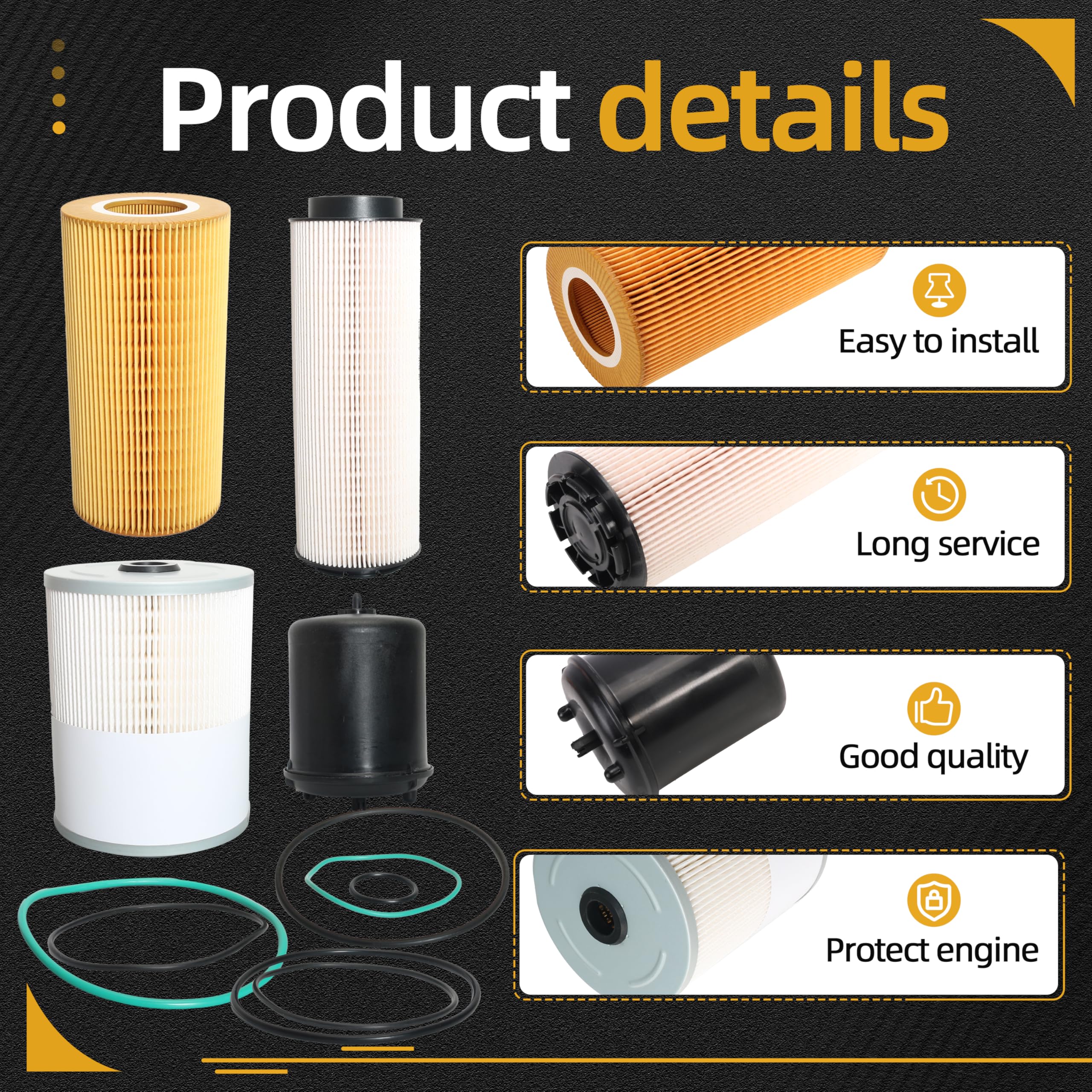 JAVOUKA Filter Maintenance Service Kit, Fits for Paccar MX-13 MX13
