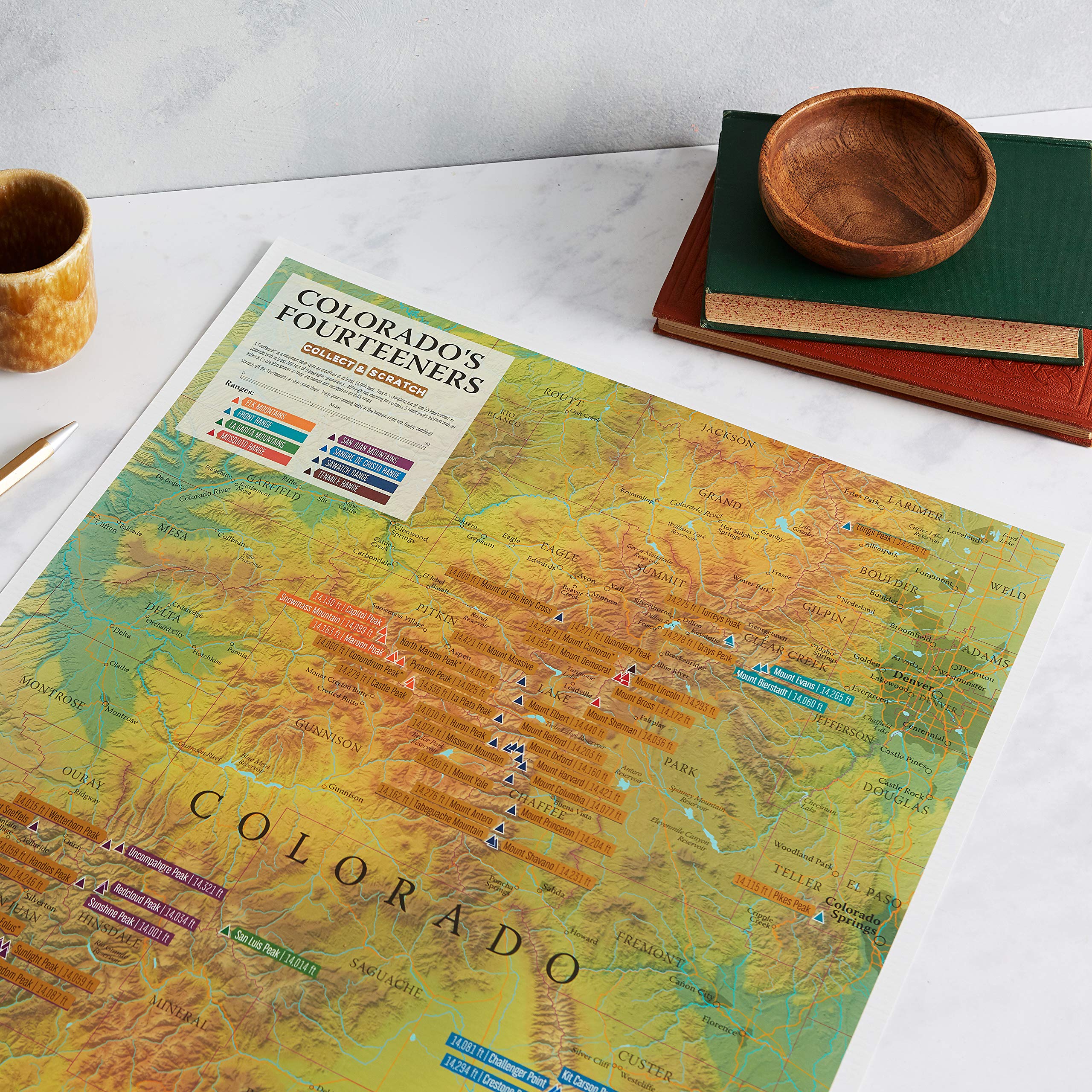Colorado 14er Map Colorado Fourteeners Scratch Off Map Perfect Gift
