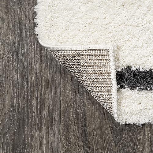 Miniatura 8 de JONATHAN Y MOH402A-210 Alaro Berber Stripe Shag - Alfombra para interiores, estilo bohemio, geométrico, contemporáneo, glamuroso, fácil de limpiar,