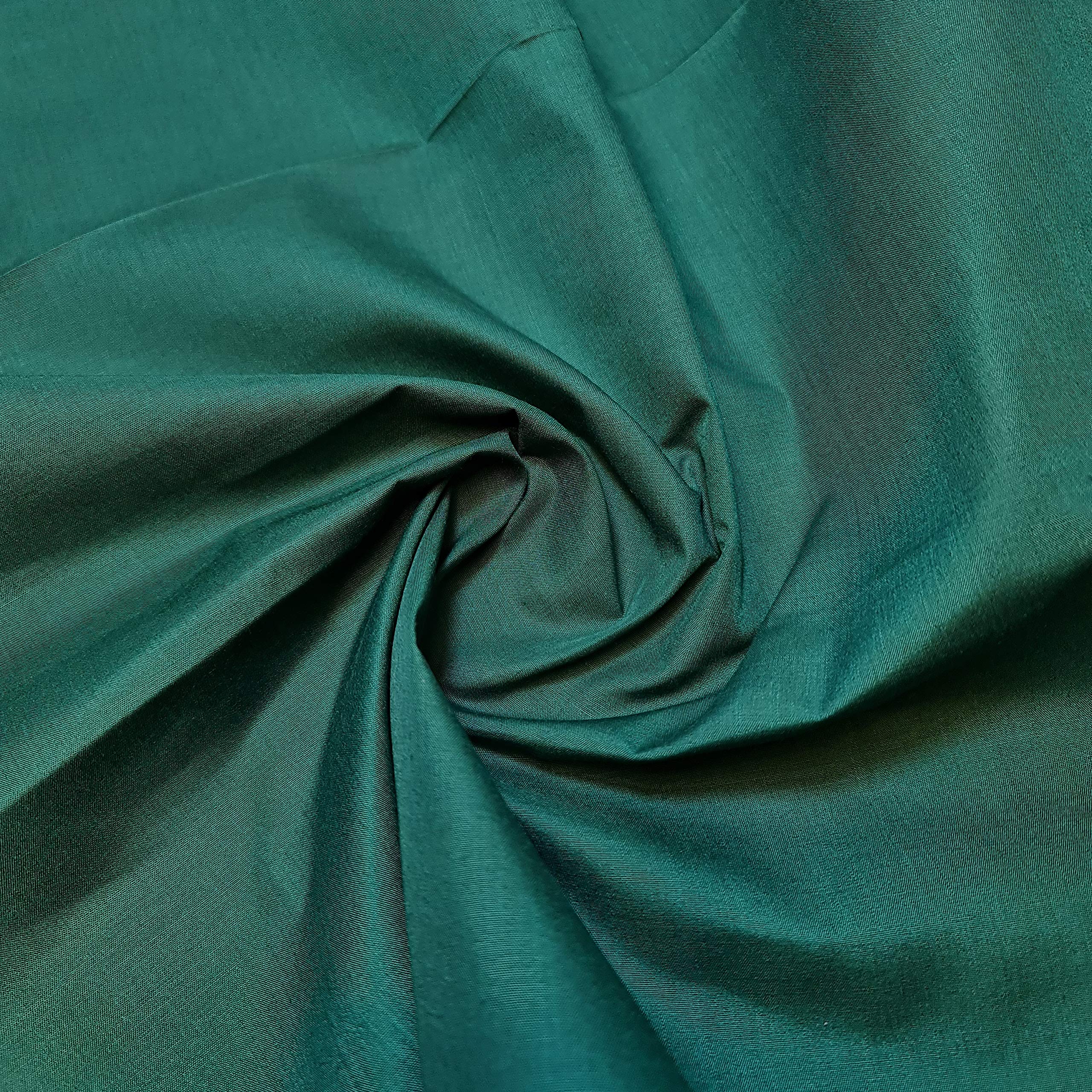Textile Station Plain Poly Cotton Fabric Sheeting Lining Dress Craft Material 44" (Pre Cut 1 Meter - Bottle Green)