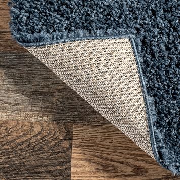 nuLOOM Kara Solid Shag Area Rug - 3x5 Accent Shag Rug Casual Blue Rugs for Living Room Bedroom Dining Room Nursery Entryway