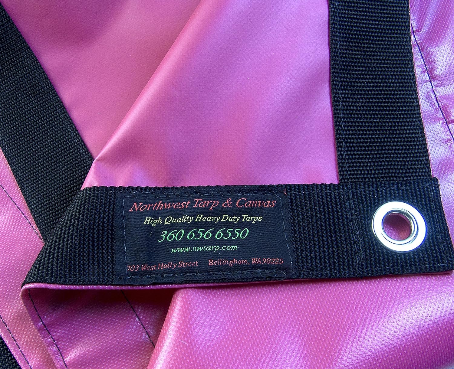 Tarp, Heavy Duty, Pink, Waterproof, 18 Oz. Vinyl w/ Reinforced Edges (3' X 3' Feet)