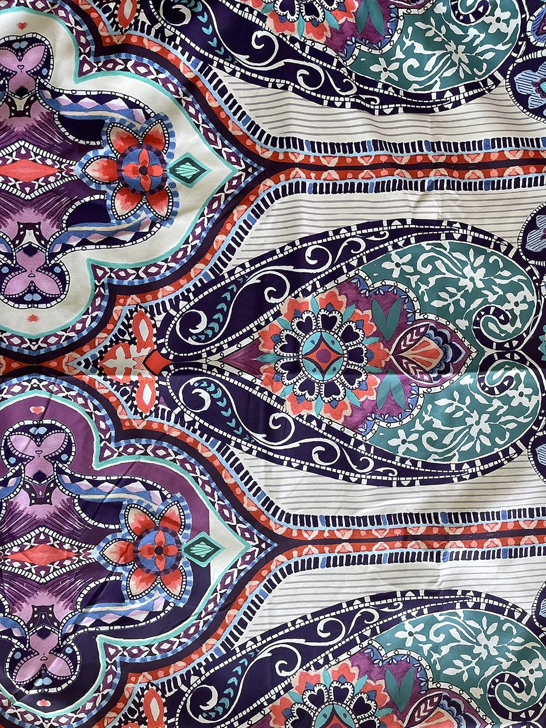 Johnny Was SABA Reversible Large Beach Towel Flower Purple Floral Blue Bag New