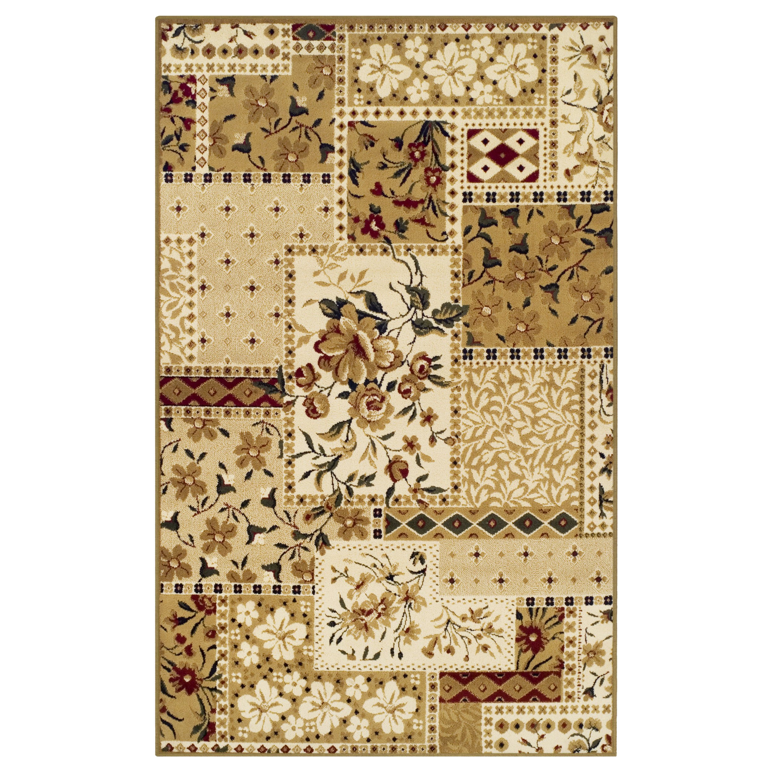 Tapis beige moderne floral pour créer un coin lecture cosy dans votre salon contemporain