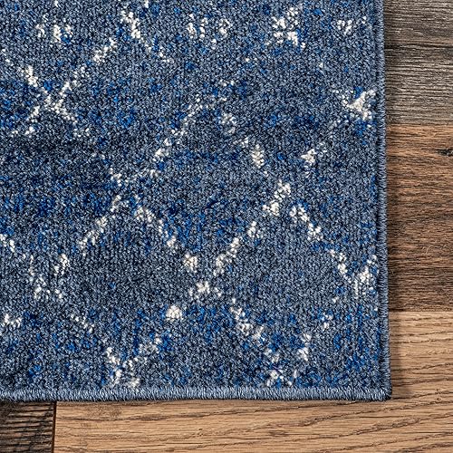 Miniatura 5 de nuLOOM - Alfombra marroquí Blythe Accent, 61 x 91 cm, rectangular, azul oscuro, 0.9 cm de grosor