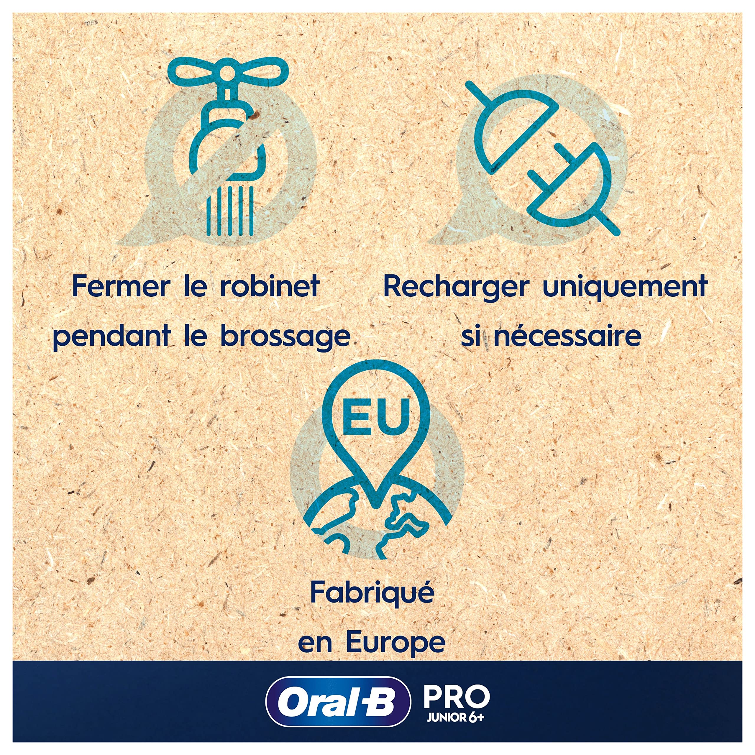 Oral-B Brosse à Dents Électrique Enfant Pro Junior, 1 Brossette, Violet – 3 Modes de Brossage, Filaments Doux, Contrôle de la Pression sur les Gencives, à Partir de 6 Ans