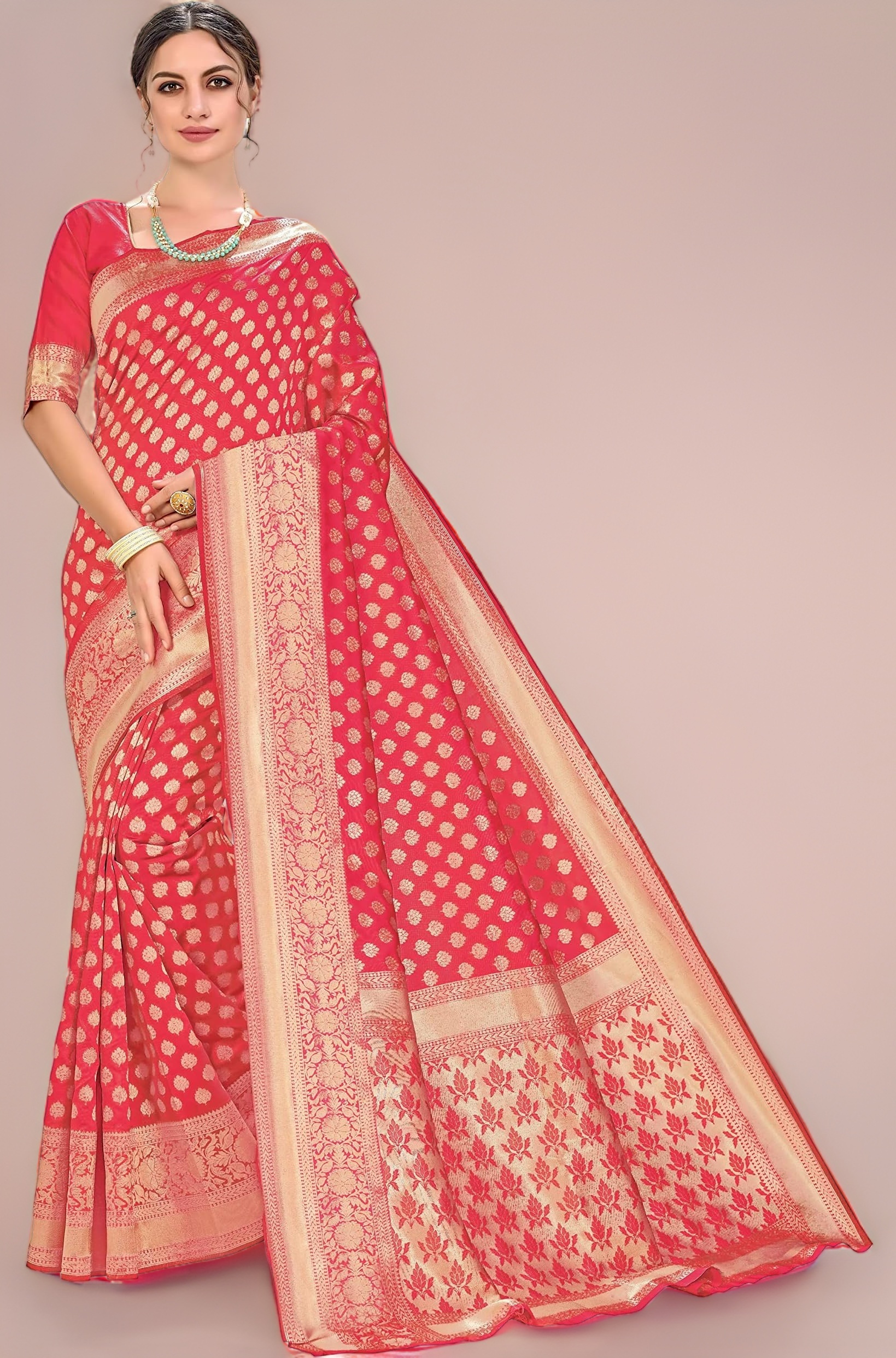 Glory Sarees Women's Woven Pure Soft Kanjivaram Silk Saree Banarasi Style With Blouse Piece for Wedding