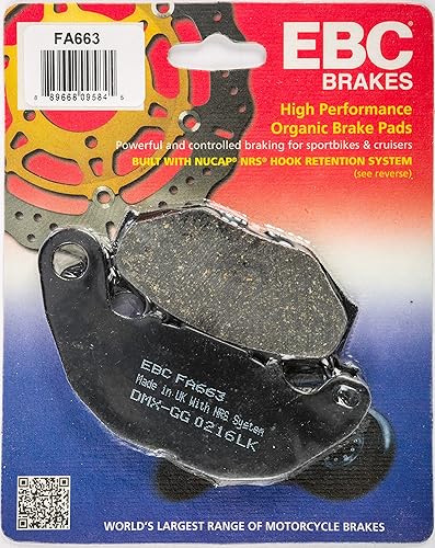 EBC Brakes FA663 - Pastilla de freno de disco orgánica, color negro