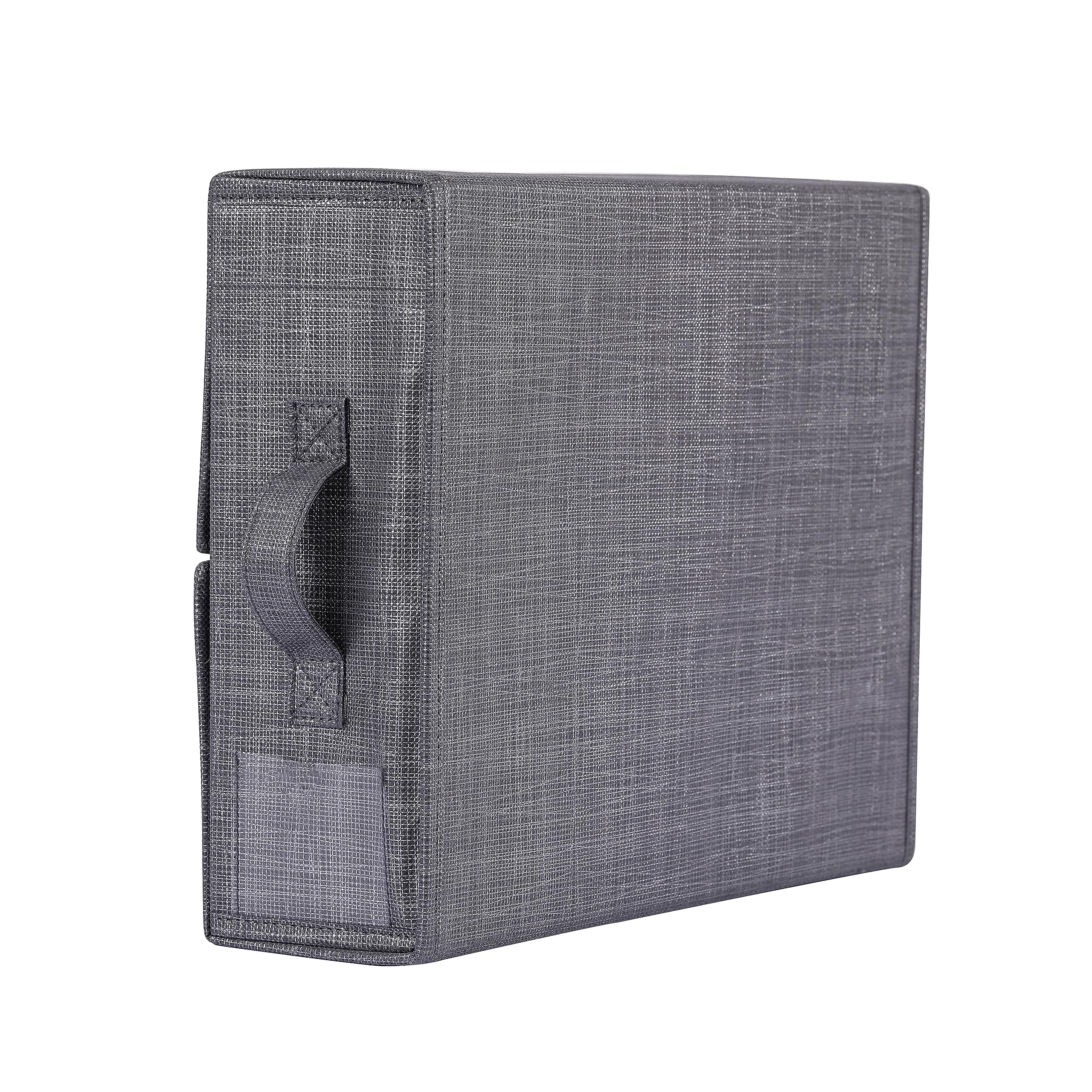 2 Pack Foldable Container Storage Bed Sheet Set Organizer (Queen or King Size), Linen Closet Organizer for Duvet Cover Set, Clothes, Blankets and Pillow Cases (Gray) - Image 2