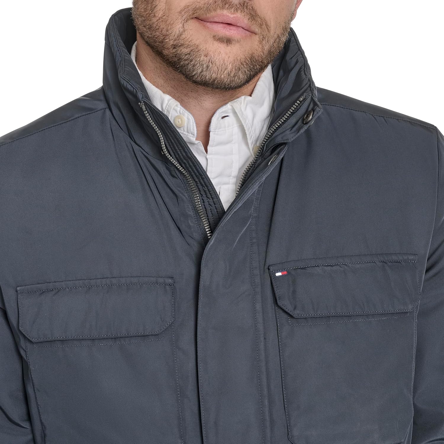 Tommy Hilfiger Men's Stand Collar Four-pocket Field Jacket - Image 5