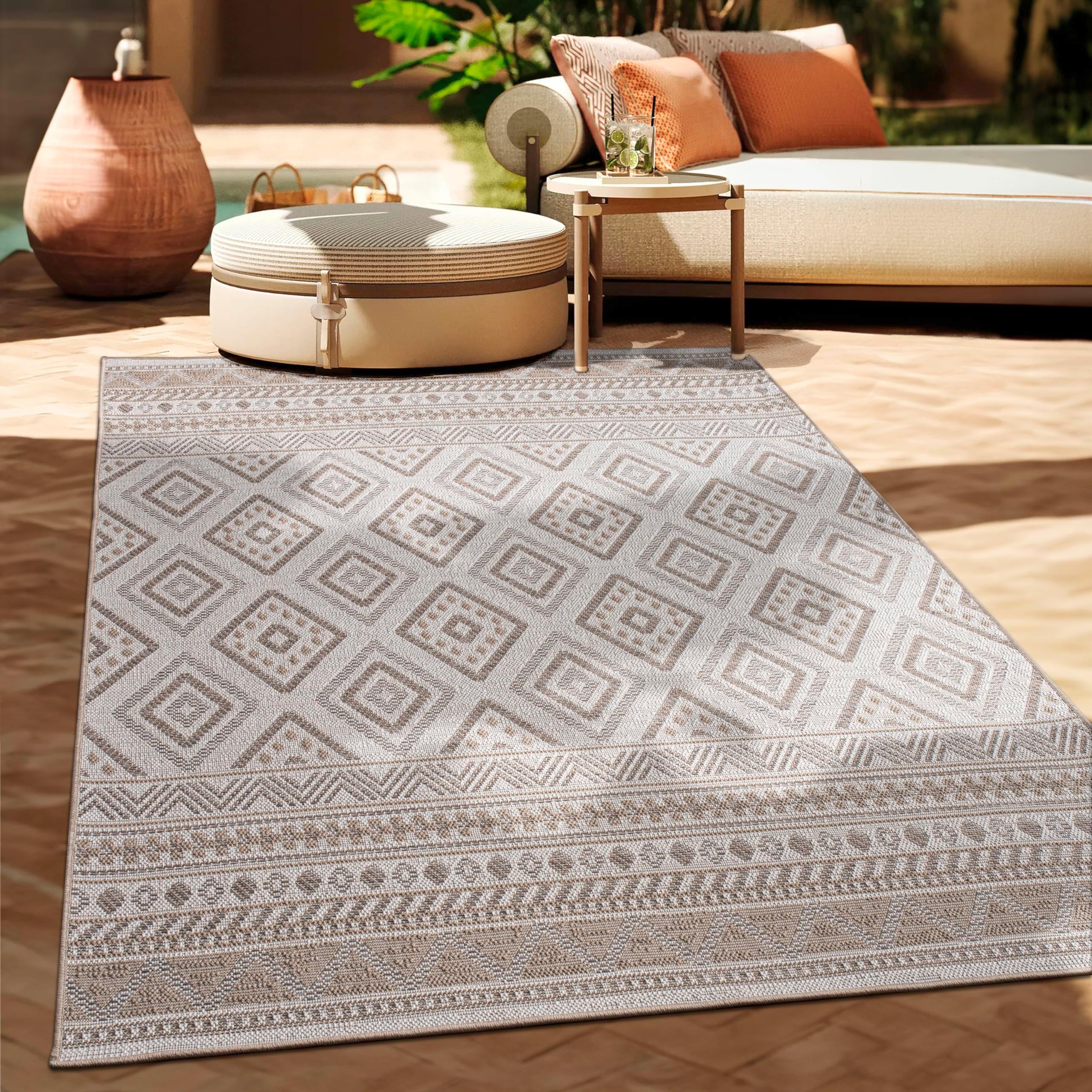 Tapis D'intérieur CARAIBA Gris Et Blanc 60x180 Cm - Antidérapant, Polypropylène, Pour Entrée Ou Couloir - 6