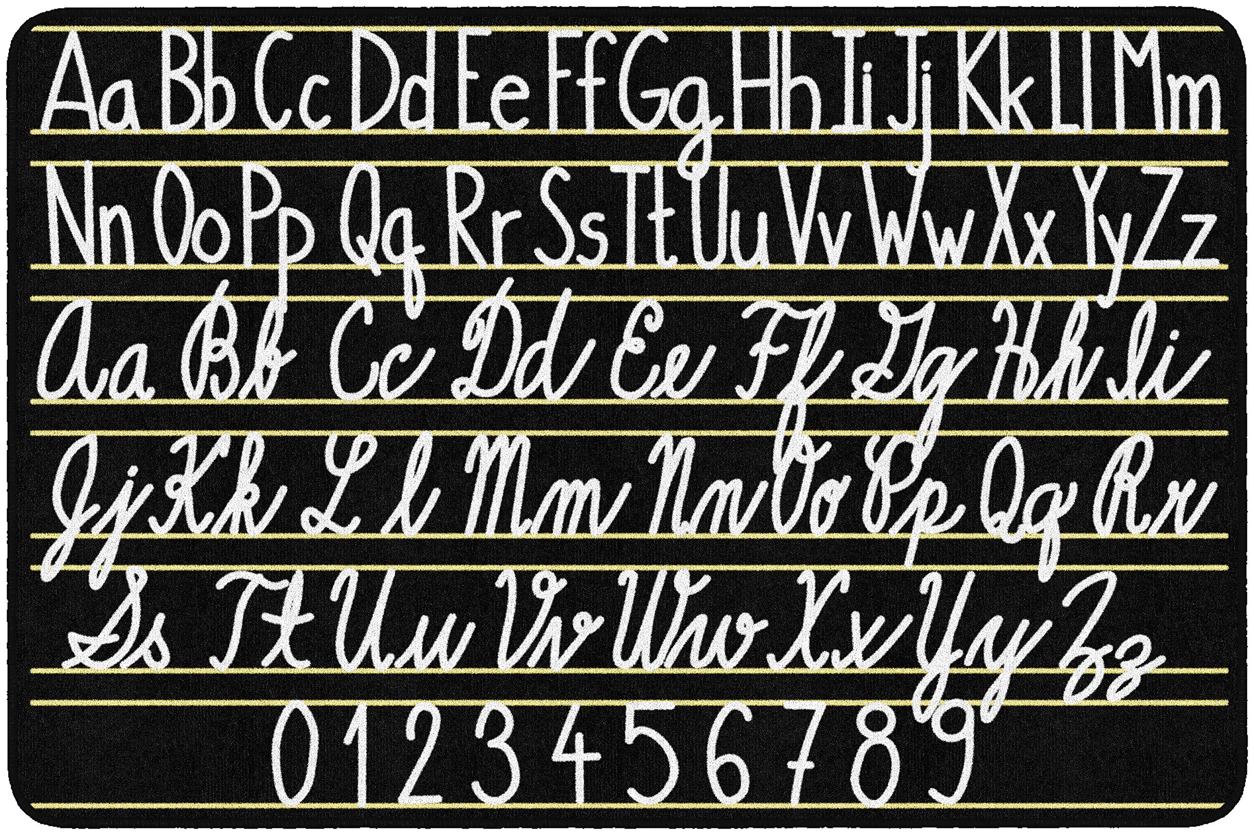 Flagship Carpets Handwriting Samplers ABC Children's Floor Area Rug for Indoor Classroom or Home Learning Area, Kids Room for Educational Play Mat, 4'