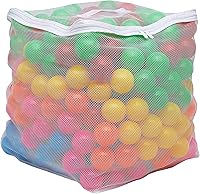 Amazon Basics Crush-Proof BPA-Free Ball Pit Balls for Toddlers 12+ Months, 400 Pack 6 Colors with Storage Bag