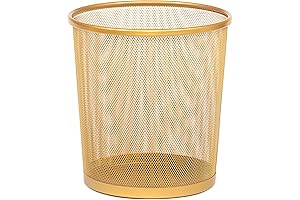 SHS 3.5 Gallon Round Gold Wire Trash Can
