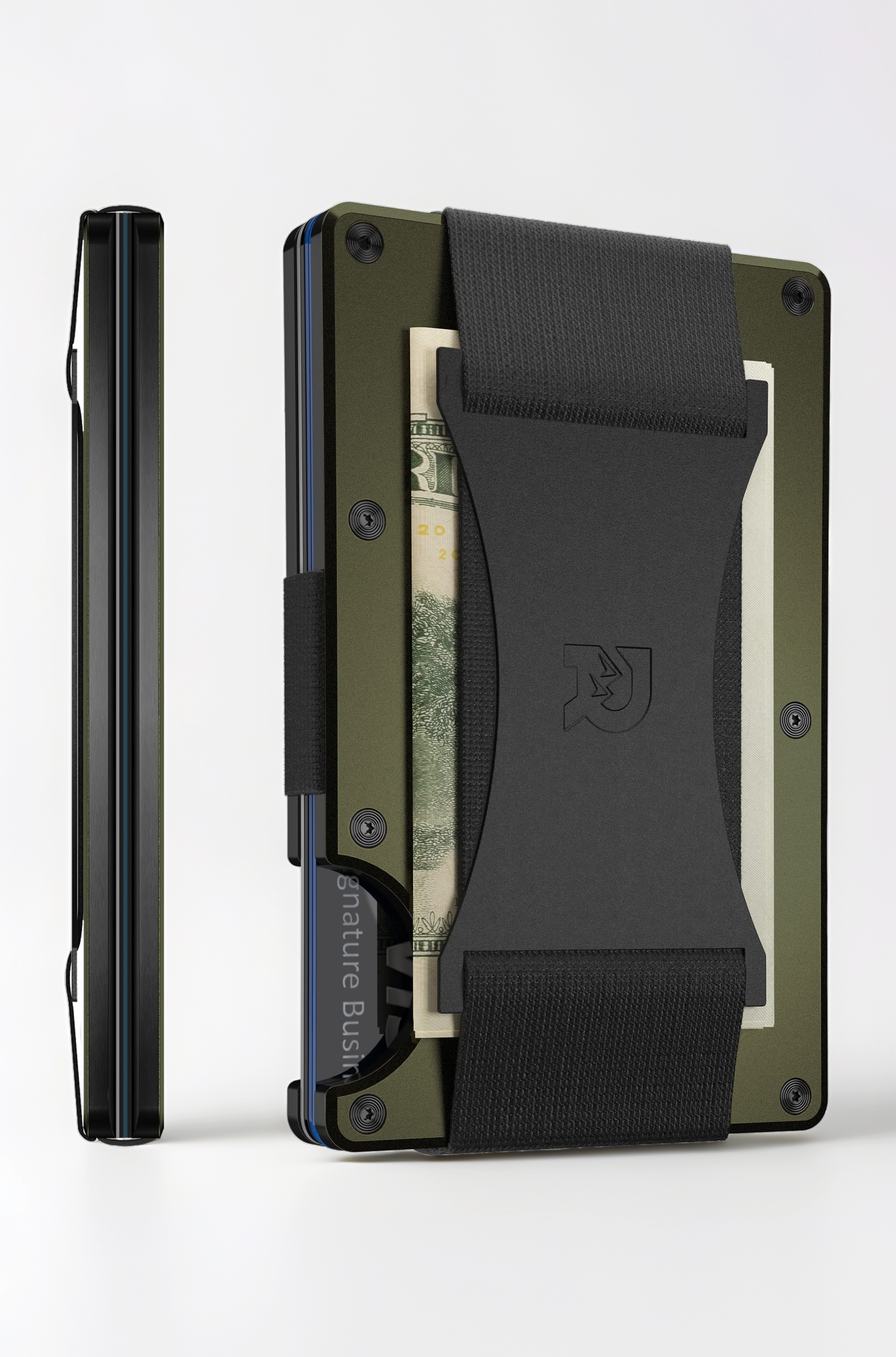 Men's Carbon Fiber Minimalist Slim Wallet (Matte Olive)