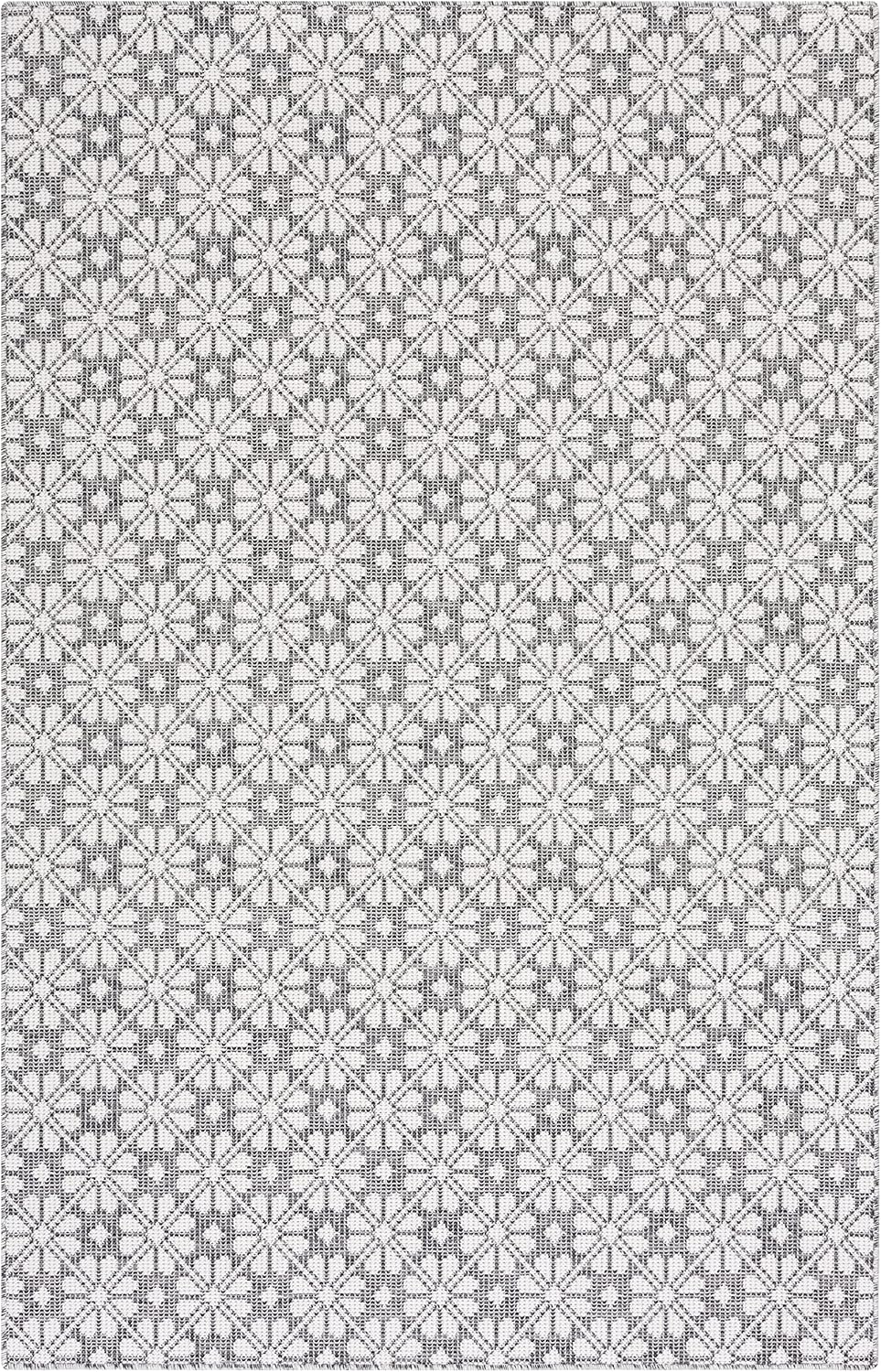 Martha Stewart x SAFAVIEH Outdoor Area Rug Collection - 6'5" x 9'6", Black, Weather Resistant & Washable, Ideal for Patio, Backyard, Mudroom, Deck, Dining Space (MSR4491Z)