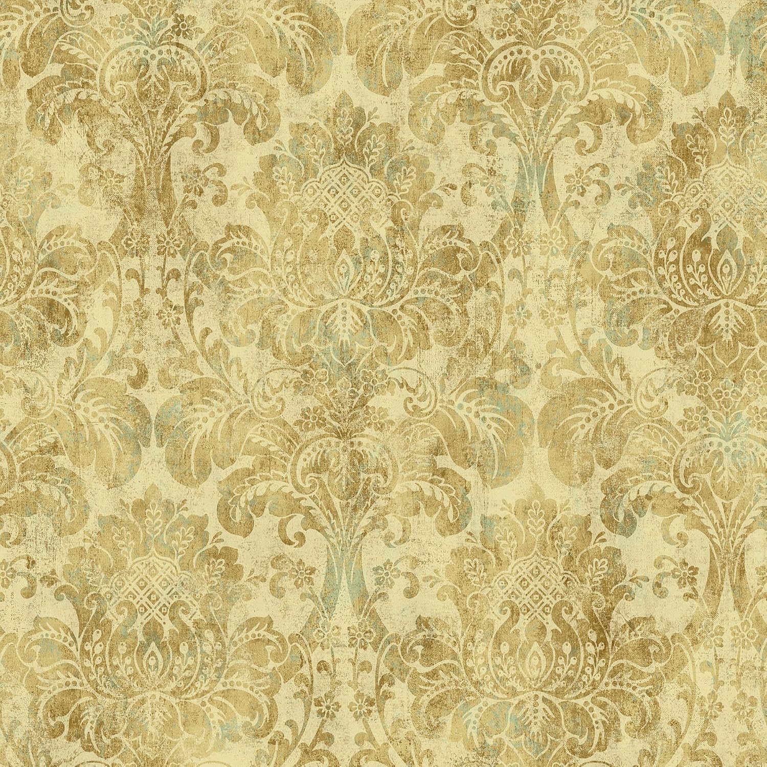 Brewster Fairwinds Studio 297-41102 Athena Yellow Damask Wallpaper