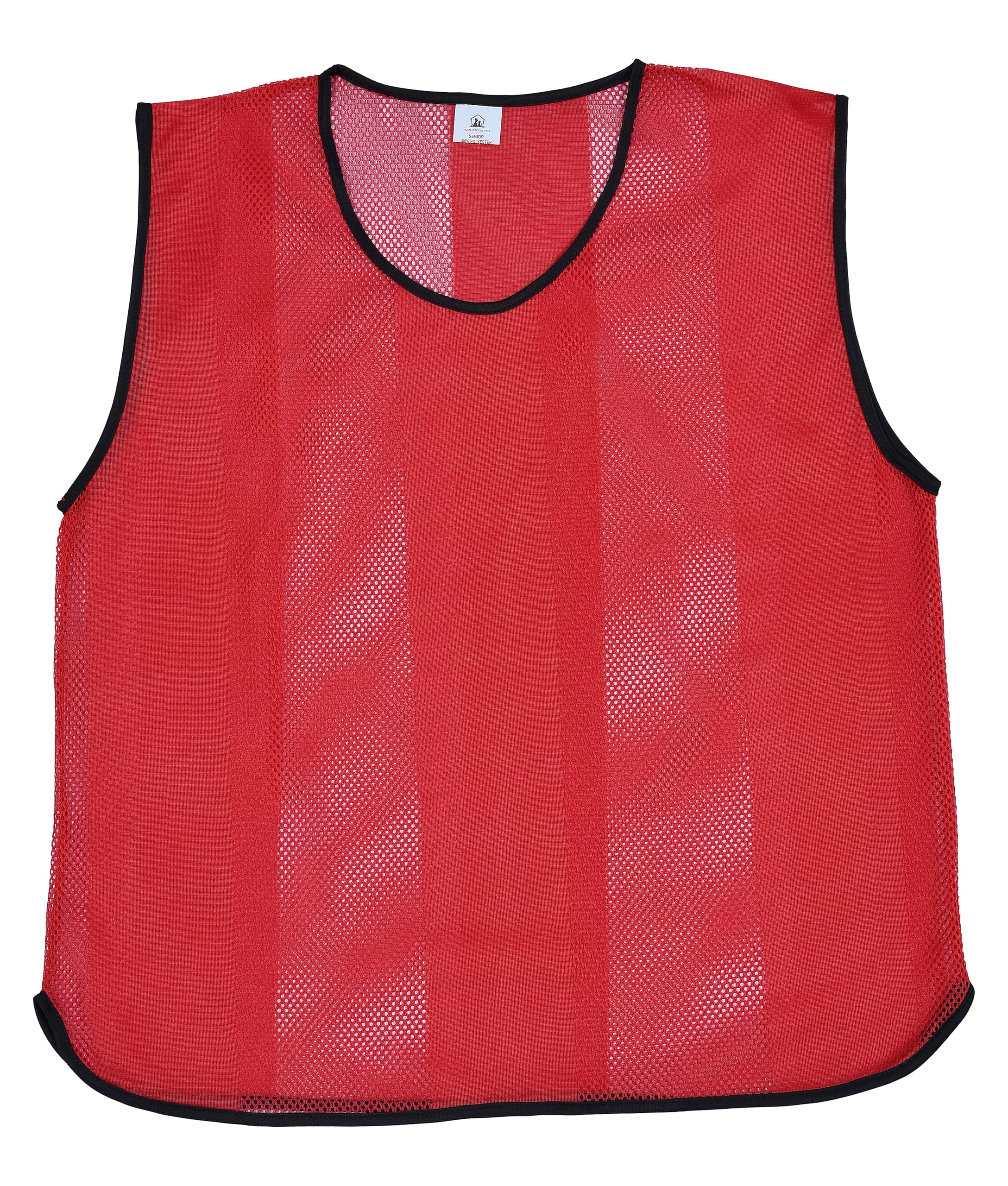 10 X Training Bibs Mesh Football Training Equipment Sports Vest โ Quick Dry Football Bibs Adult & Youth for Basketball, Soccer, Netball, Cricket & Rugby โ Team Practice Vests, Red,Junior Size