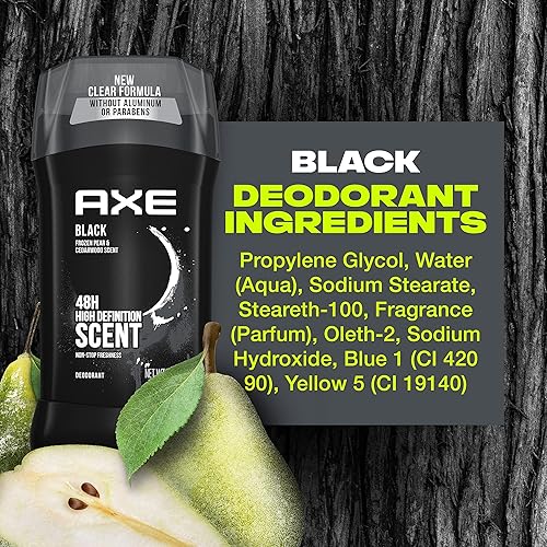 Miniatura 11 de AXE Desodorante en barra sin aluminio para hombres, protección contra olores para una frescura duradera, desodorante negro congelado de pera y