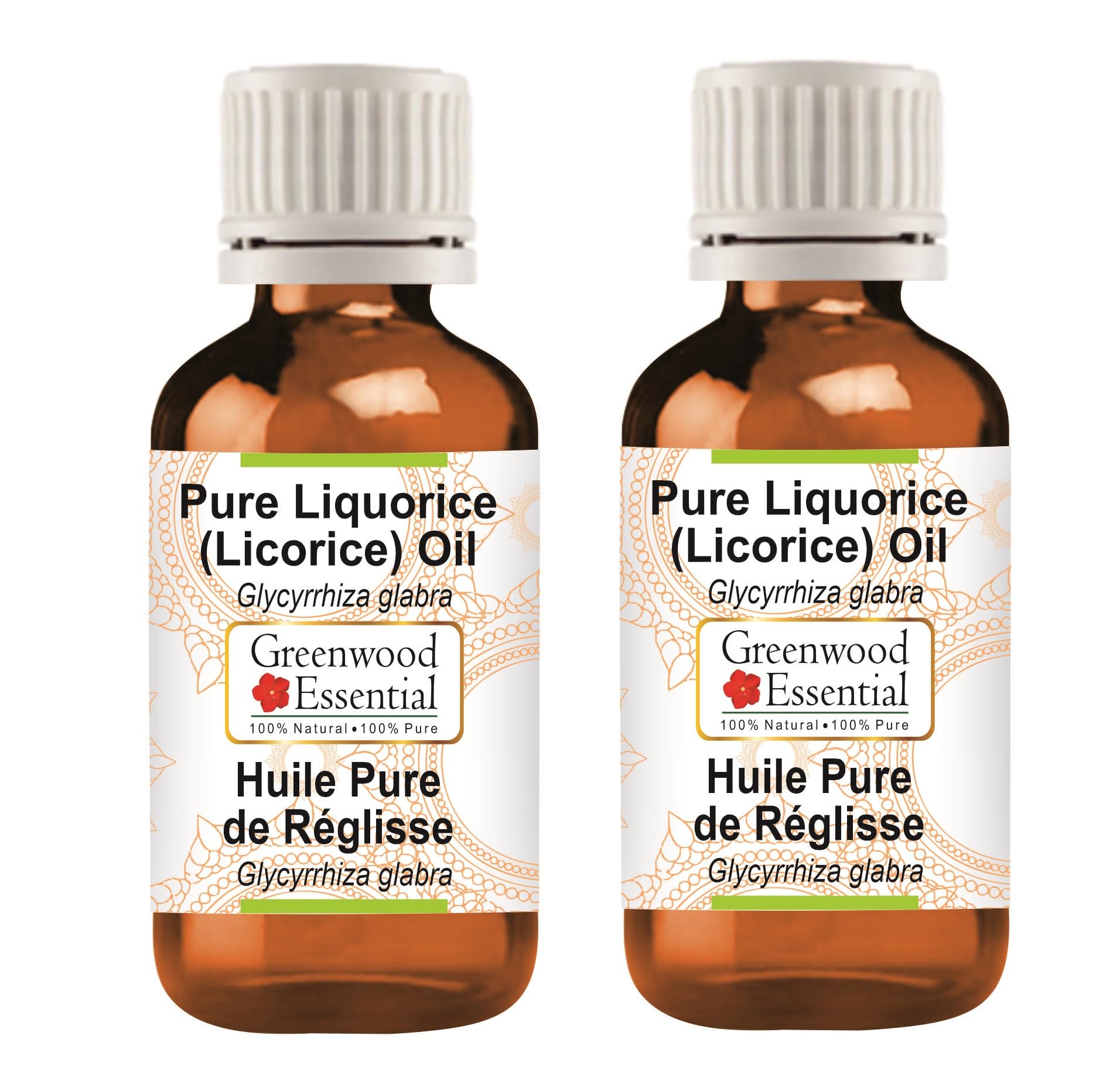 Greenwood Essential Pure Liquorice (Licorice) Oil (Glycyrrhiza glabra) Natural Therapeutic Grade (Pack of Two) 15ml X 2 (1 oz)