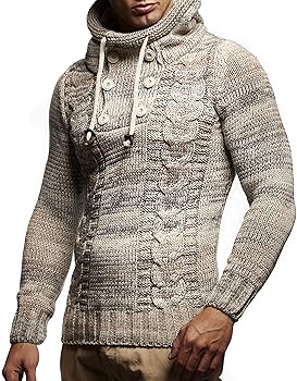トップス RESISTED YARNDYED WOOLGABARDINE PULLOVER Leif Nelson LN20227 Men's Knitted Pullover,Beige,US-XS / EU