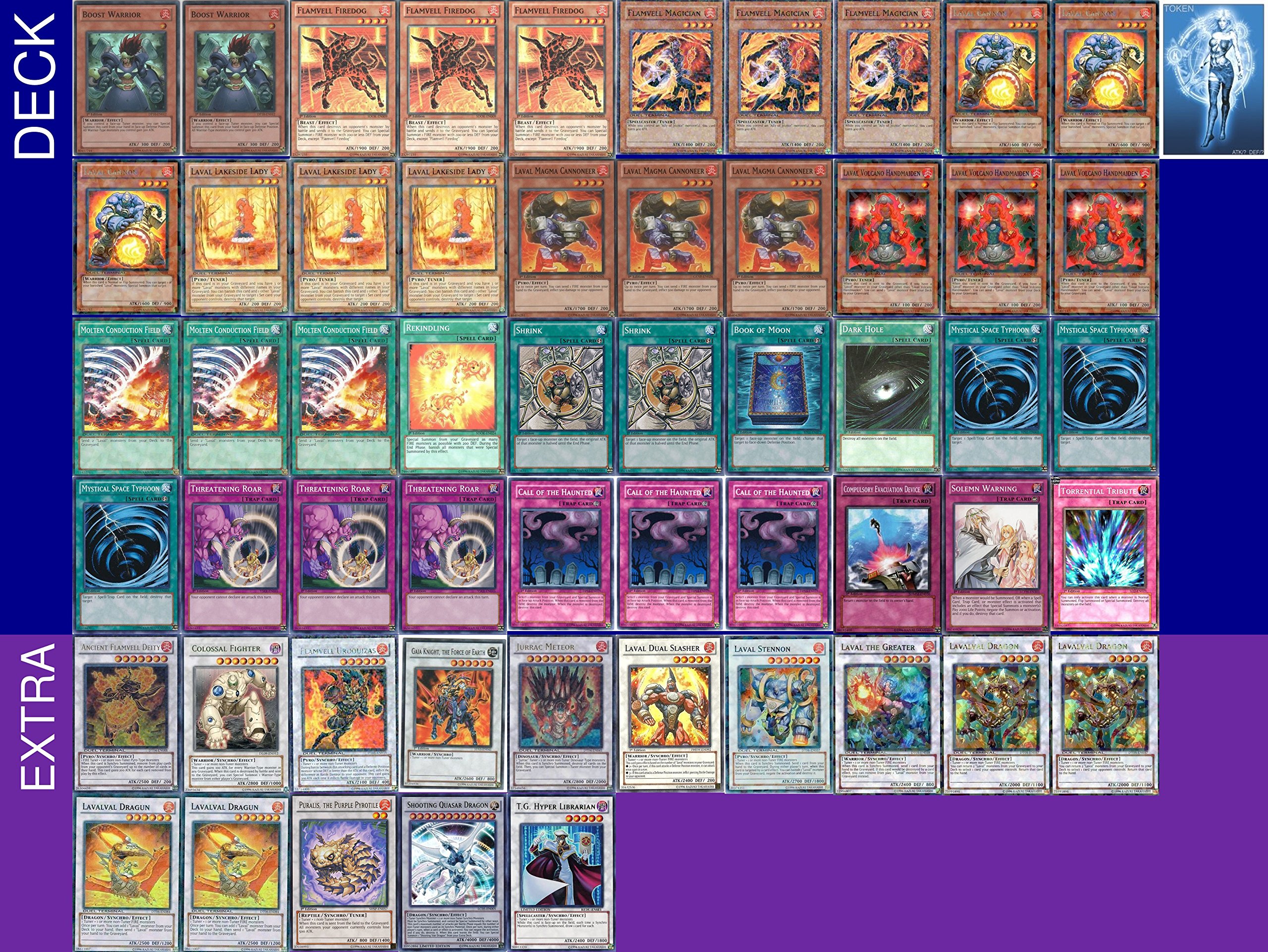 YUGIOH Tournament Ready Laval Deck with complete Extra Deck and exclusive Phantasm Gaming Token