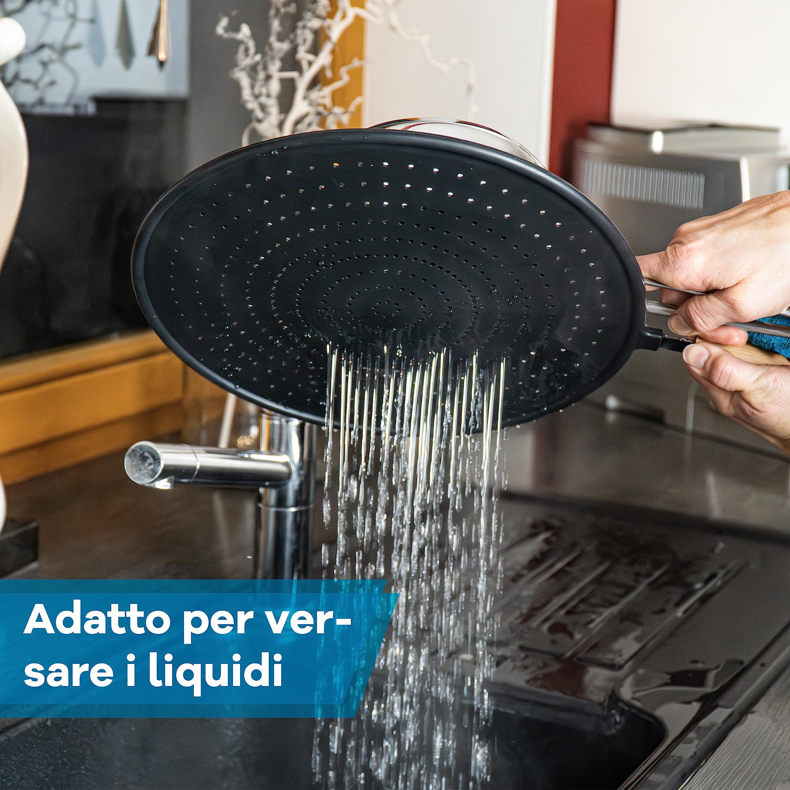 Netrox - Paraschizzi Cucina in Silicone per Padella - Resistente al Calore, Lavabile, Sicuro per Alimenti - Coperchio Universale per Frittura fino a 30 cm - Paraspruzzi Universali Pentola