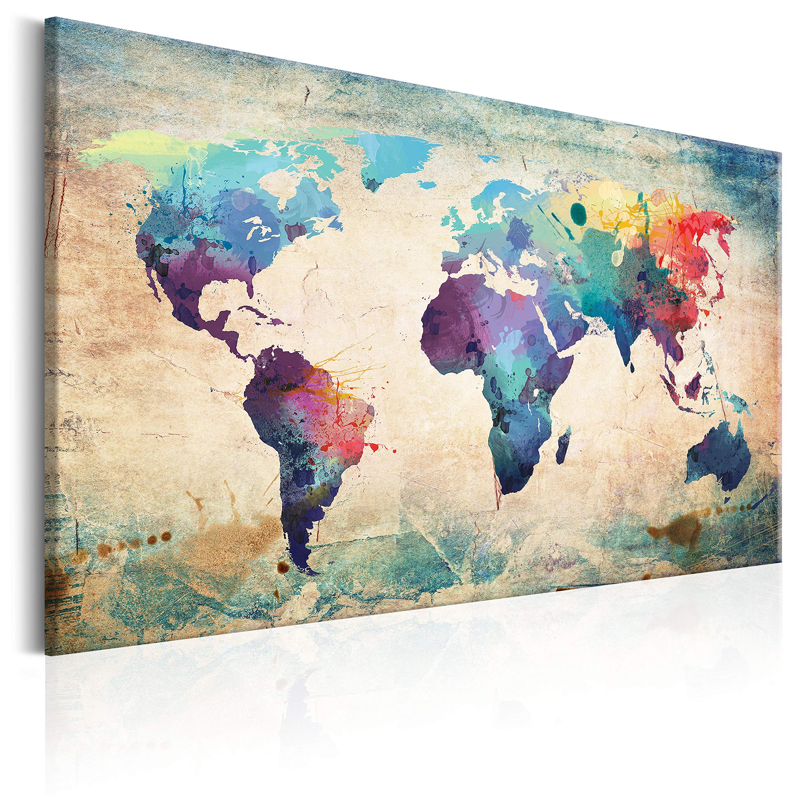murando Pinboard World Map 90x60 cm/35,4x23,6" 1 pc Cork Board & Canvas Print On Non-woven Material XXL Memoboard Noticeboard Message Board Image Picture Home Decor Wall k-B-0050-p-a
